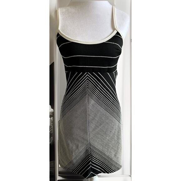 VTG Y2K Rampage Dress Geometric Stripes BodyCon Cutout Retro Disco Club RARE! S - Picture 8 of 10